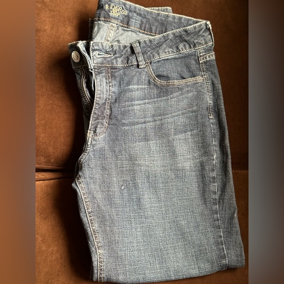 Blue Lee Rider Wide Leg Jeans Mid Rise Sz 16 P - Picture 7 of 12